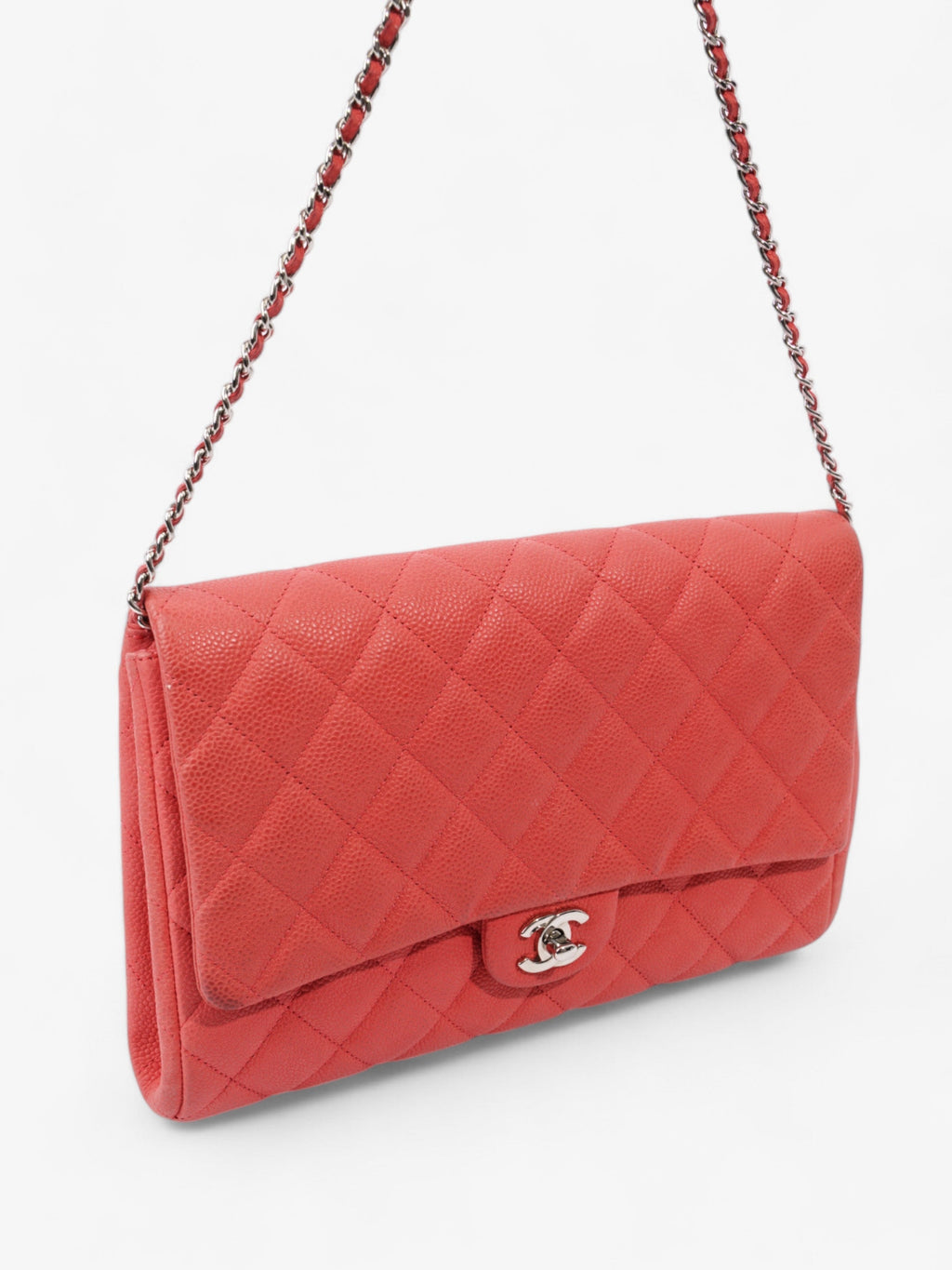 Chanel Envelope Clutch with Chain Coral Caviar Leather