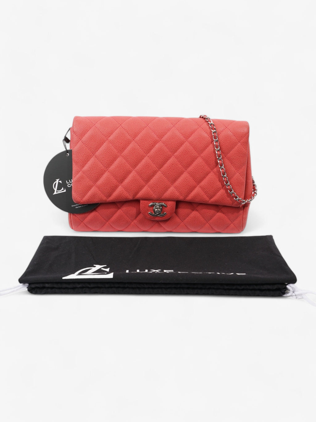 Chanel Envelope Clutch with Chain Coral Caviar Leather