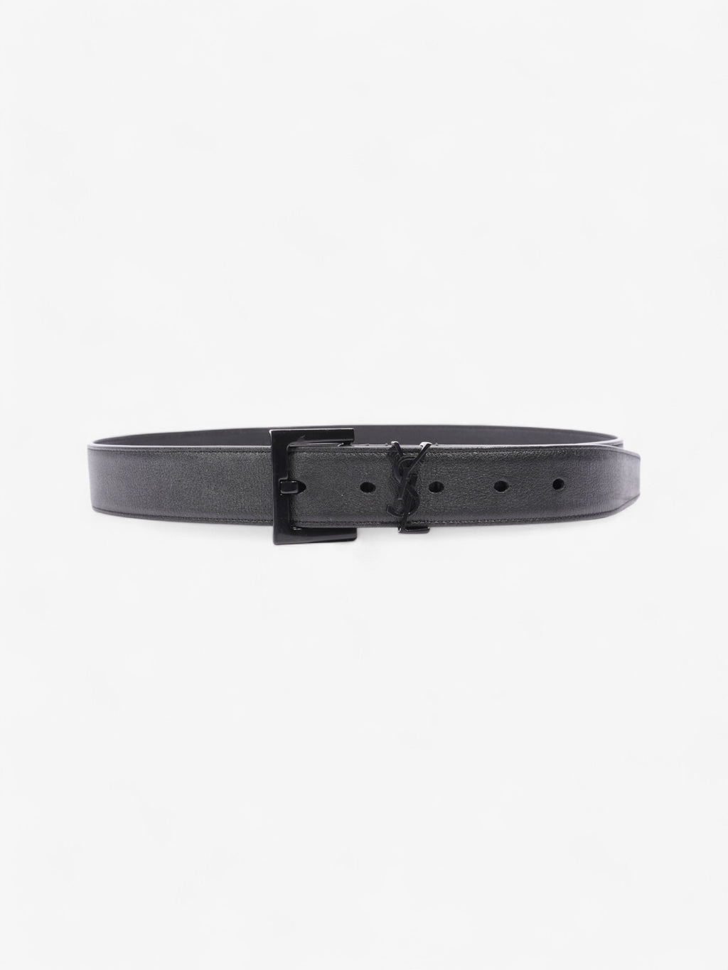 Saint Laurent Monogram Belt Black Leather 75
