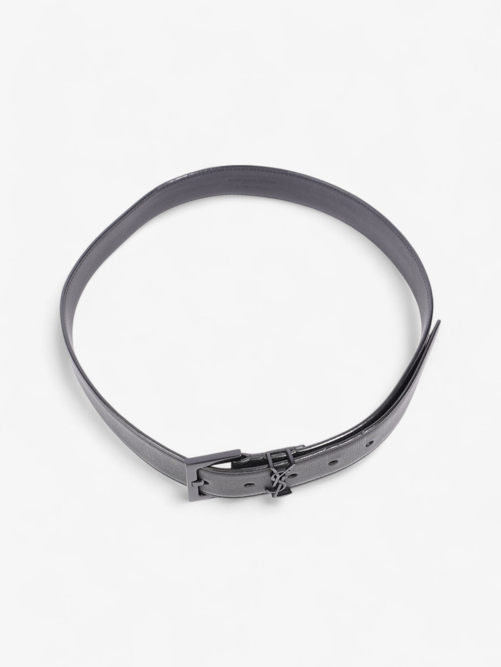 Saint Laurent Monogram Belt Black Leather 75