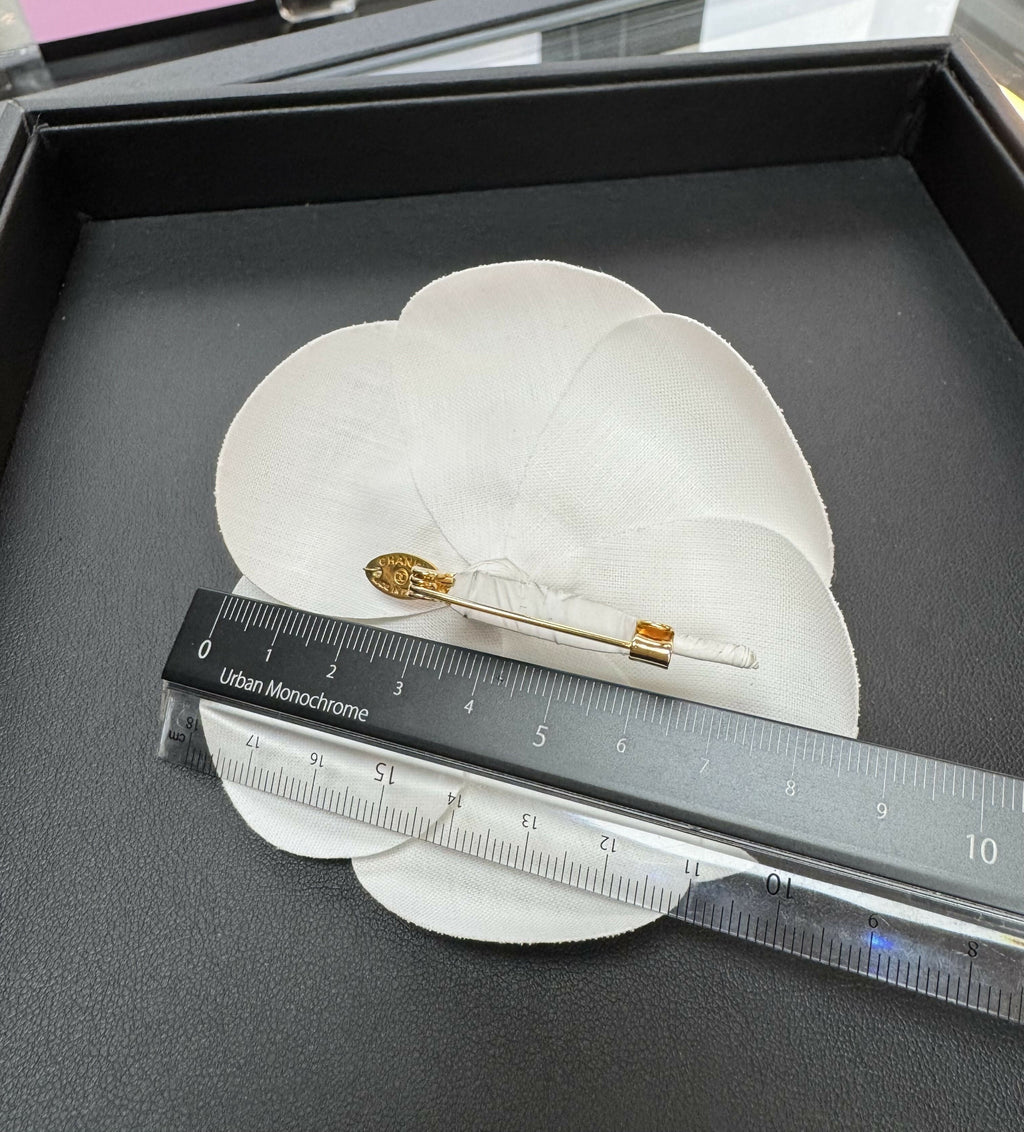 Chanel Vintage 1981-85 Silky White Camellia Brooch