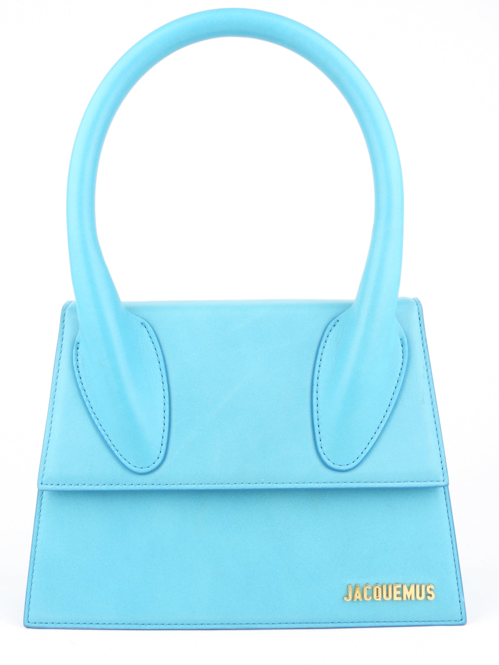 Jacquemus Blue Leather Le Grand Chiquito Large Signature Two Way Handbag