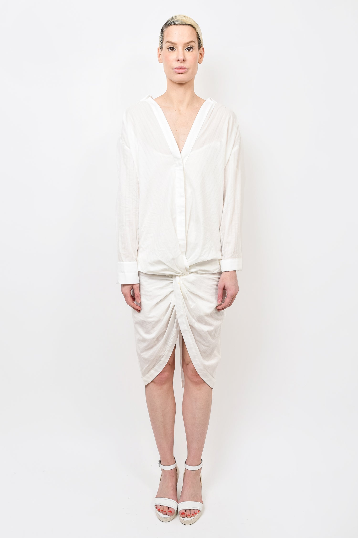 Jacquemus La Bomba White V-Neck Dress Size 38