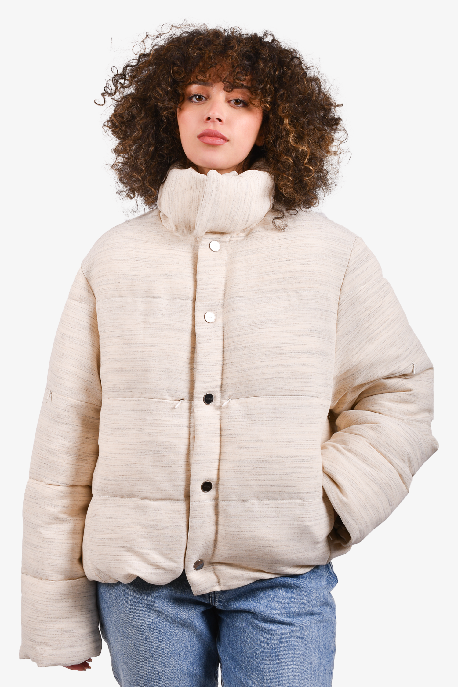 Jacquemus 'L'Annee 97' Beige Down Jacket Size 34