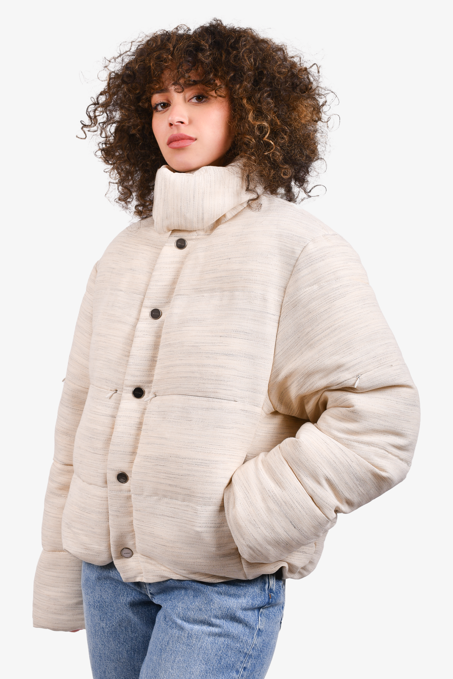 Jacquemus 'L'Annee 97' Beige Down Jacket Size 34