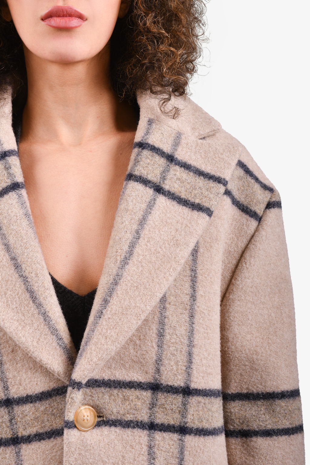 Jacquemus 'L'Annee 97' Beige Plaid Wool Coat Size 34
