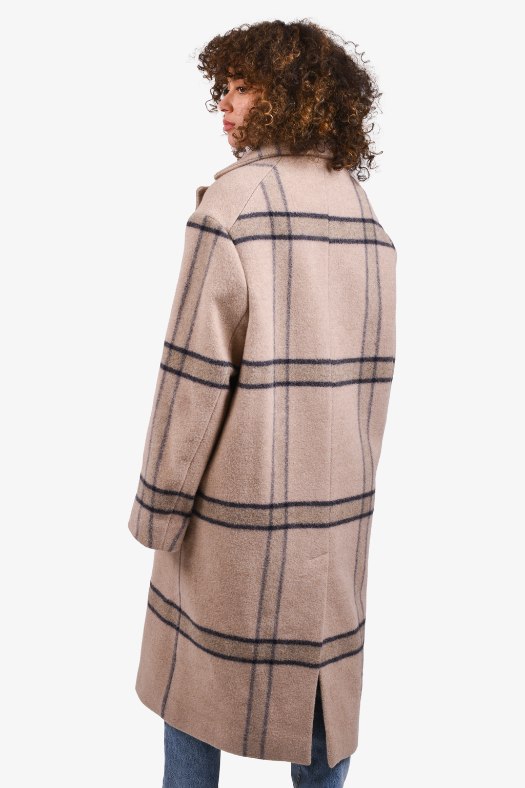 Jacquemus 'L'Annee 97' Beige Plaid Wool Coat Size 34