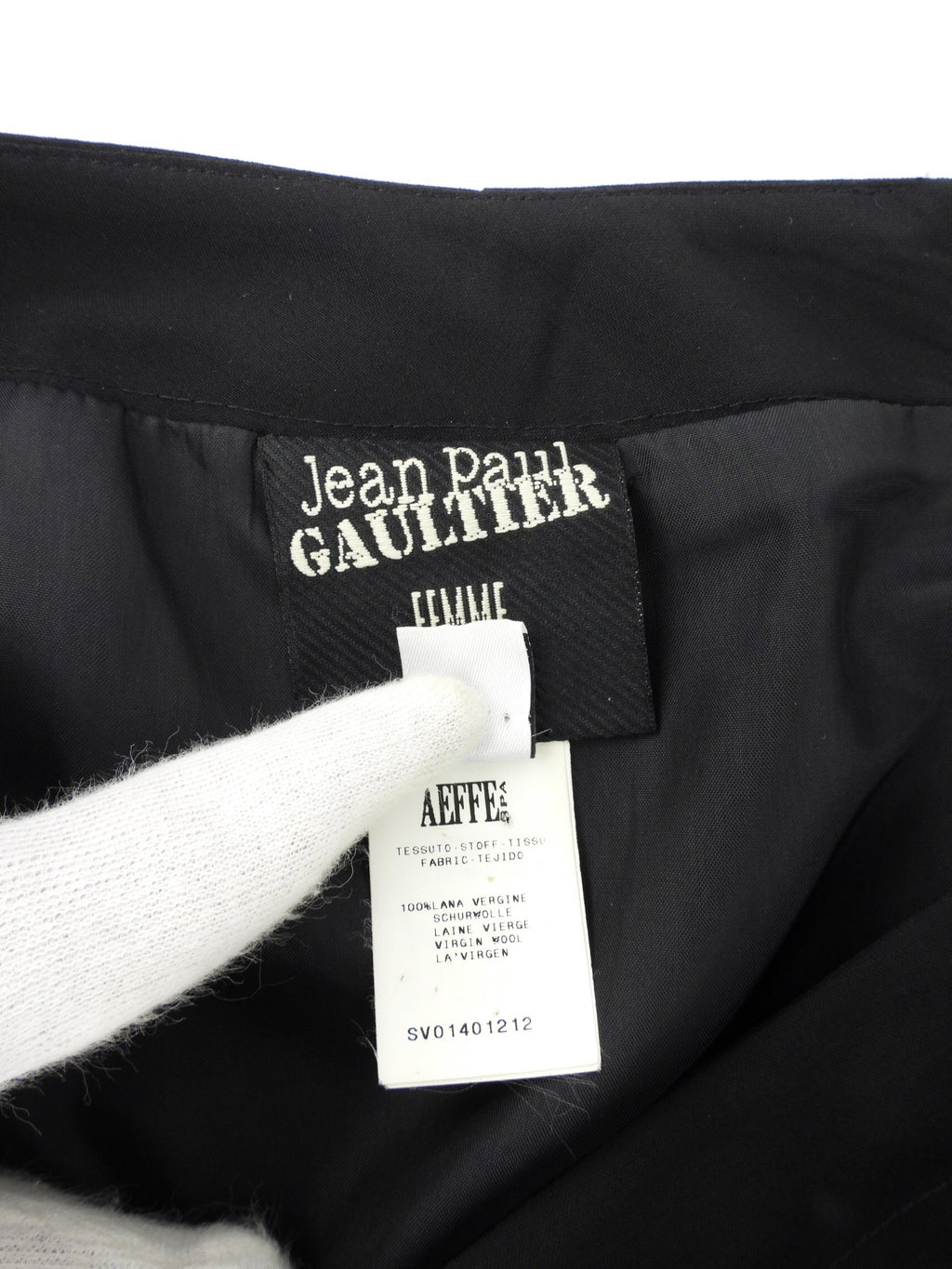 Jean Paul Gaultier Femme Vintage Black Virgin Wool Anorak Midi Skirt - 42 / 8