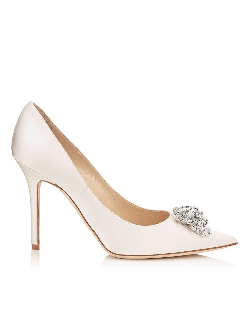 JIMMY CHOO ABEL SATIN CRYSTAL PUMPS