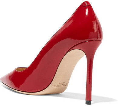 JIMMY CHOO LOVE 100 PATENT LEATHER PUMPS