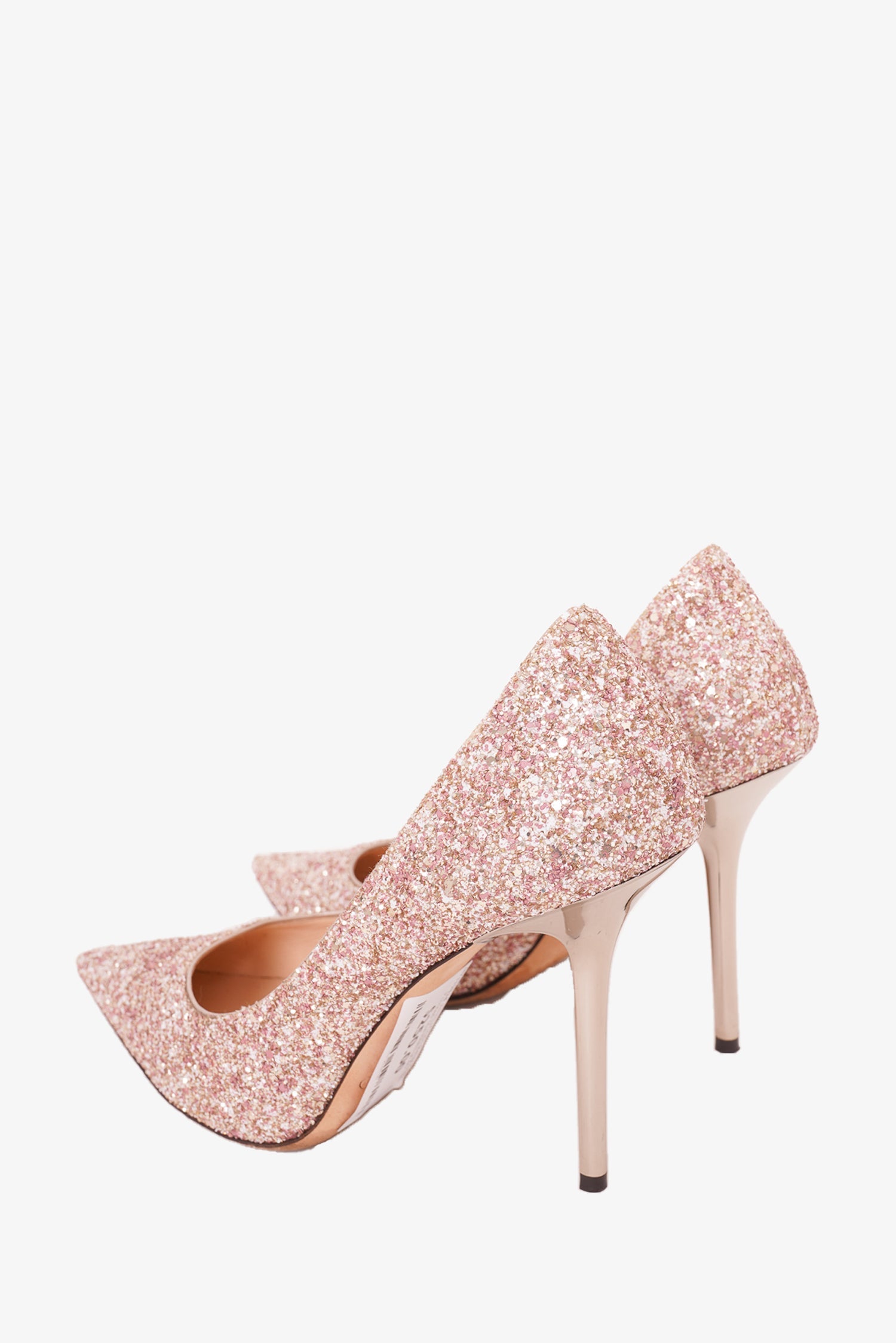Jimmy Choo Beige Glitter Pointed Toe Heels Size 40