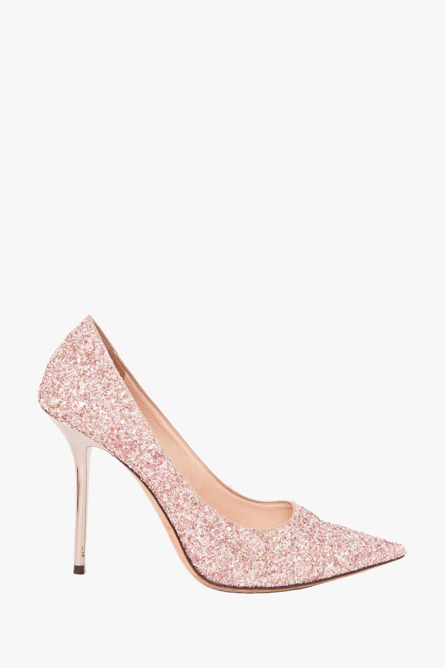 Jimmy Choo Beige Glitter Pointed Toe Heels Size 40