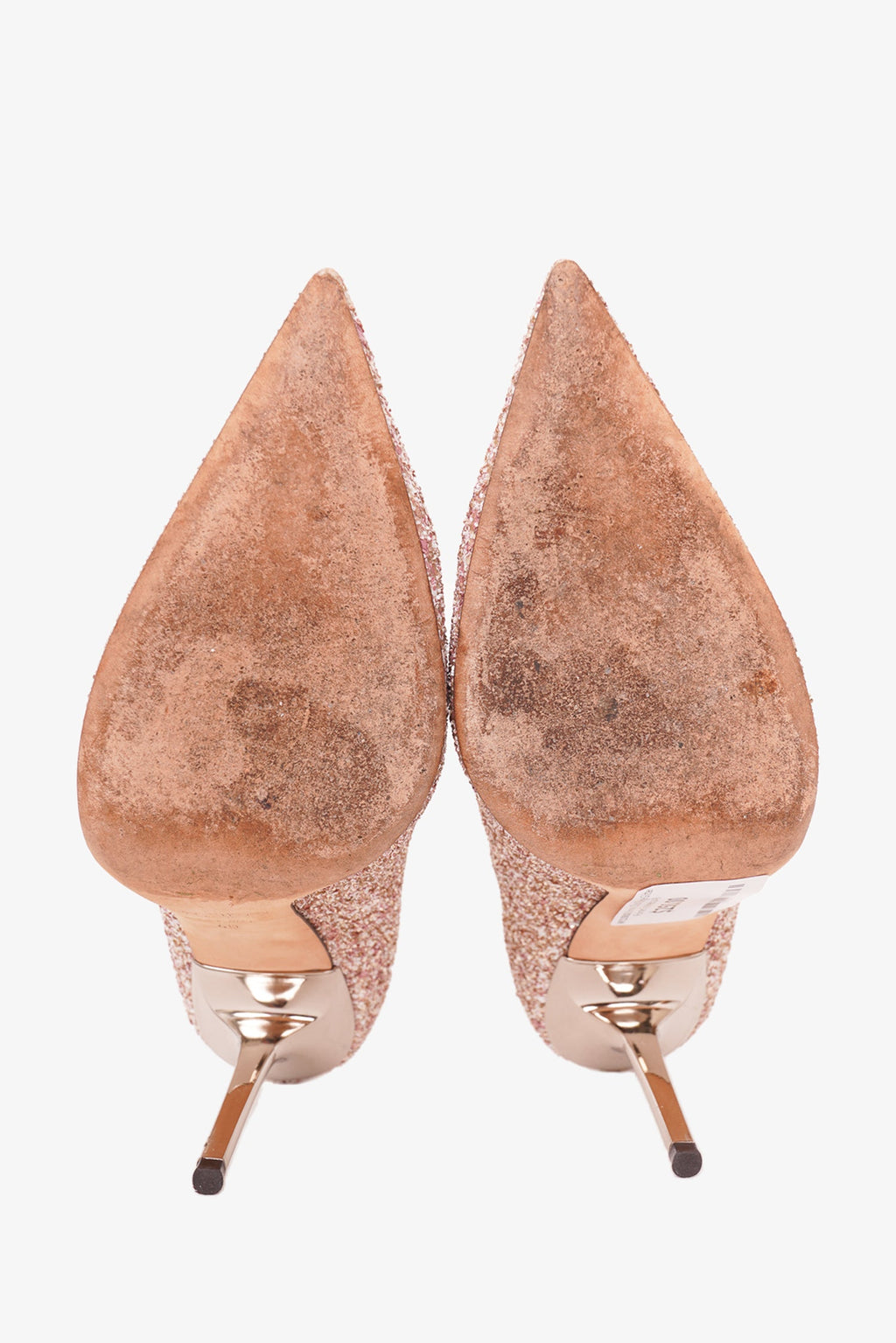 Jimmy Choo Beige Glitter Pointed Toe Heels Size 40
