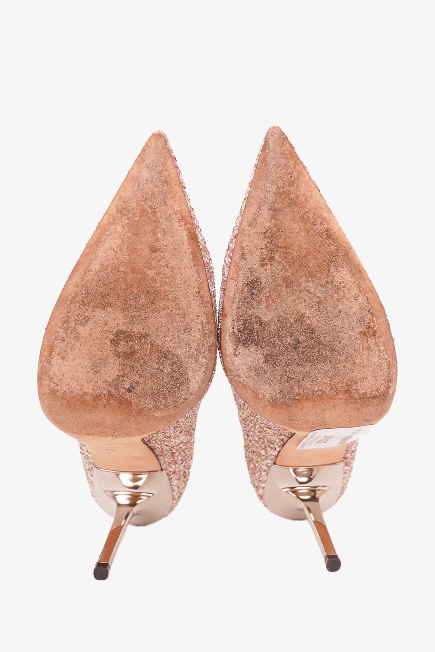 Jimmy Choo Beige Glitter Pointed Toe Heels Size 40