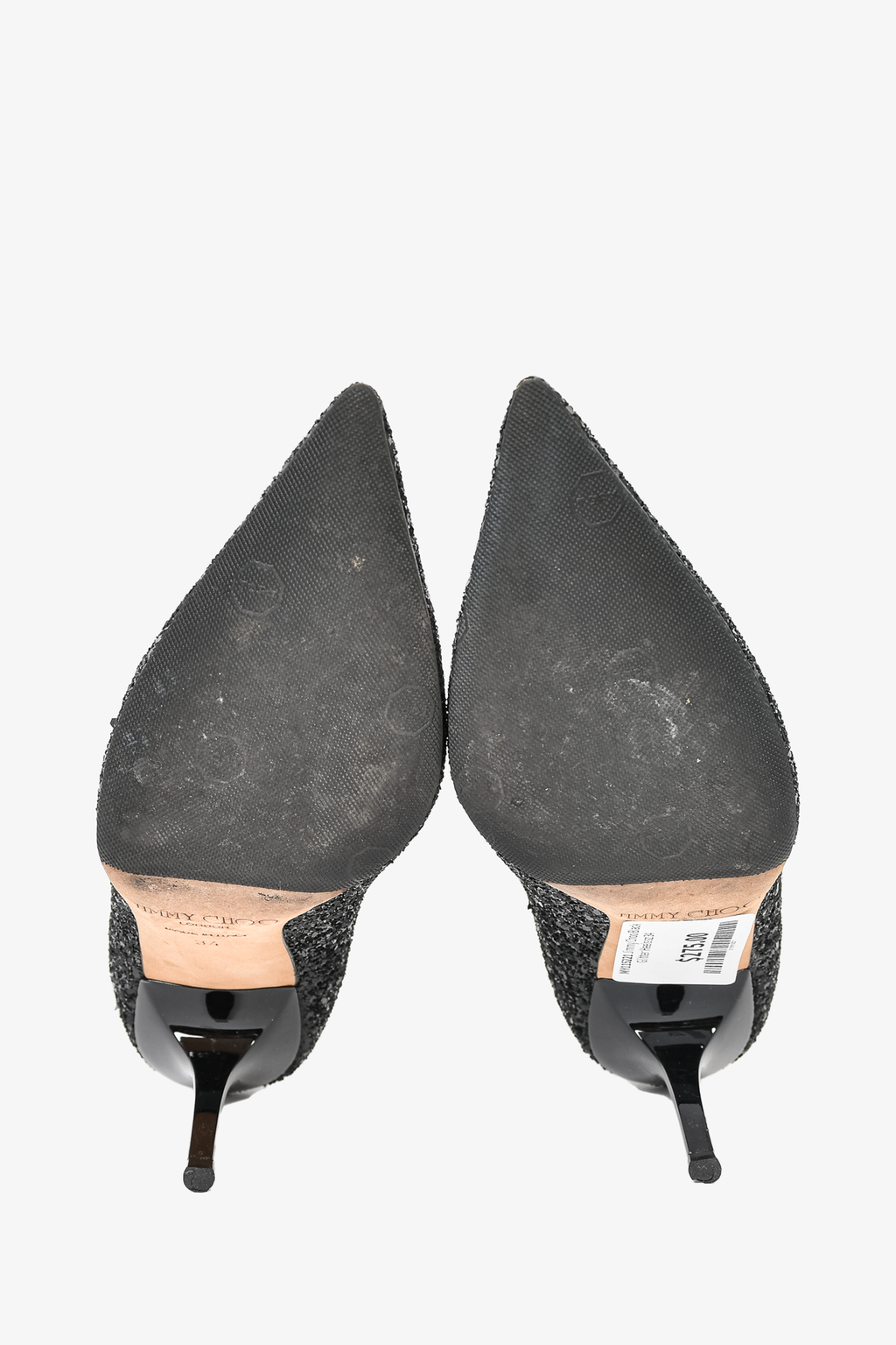Jimmy Choo Black Glitter Heels Size 34