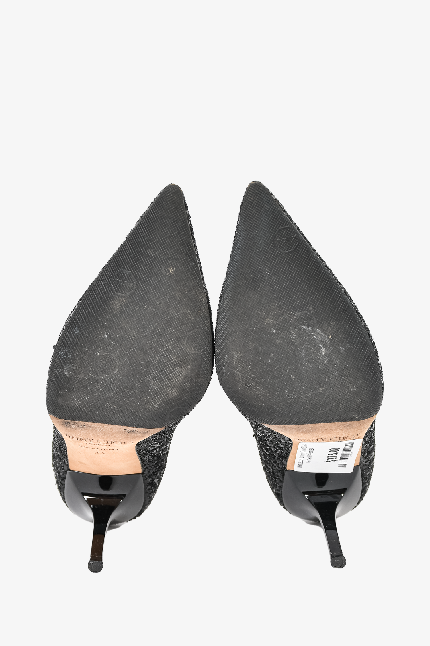 Jimmy Choo Black Glitter Heels Size 34