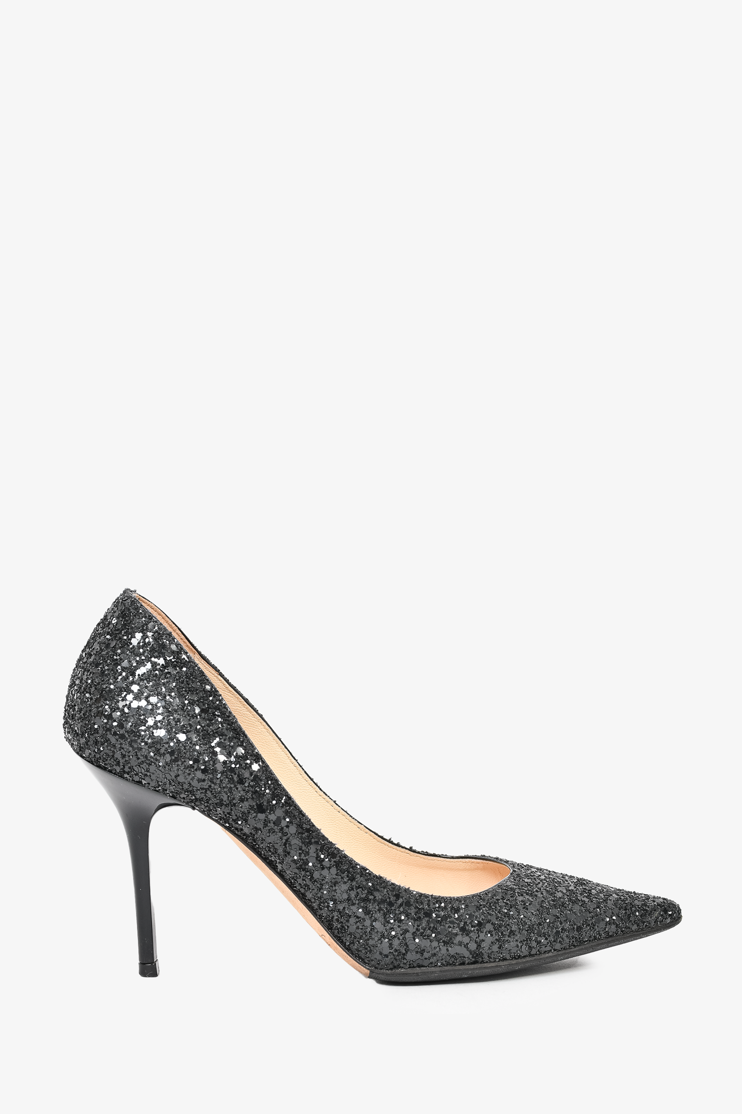 Jimmy Choo Black Glitter Heels Size 34