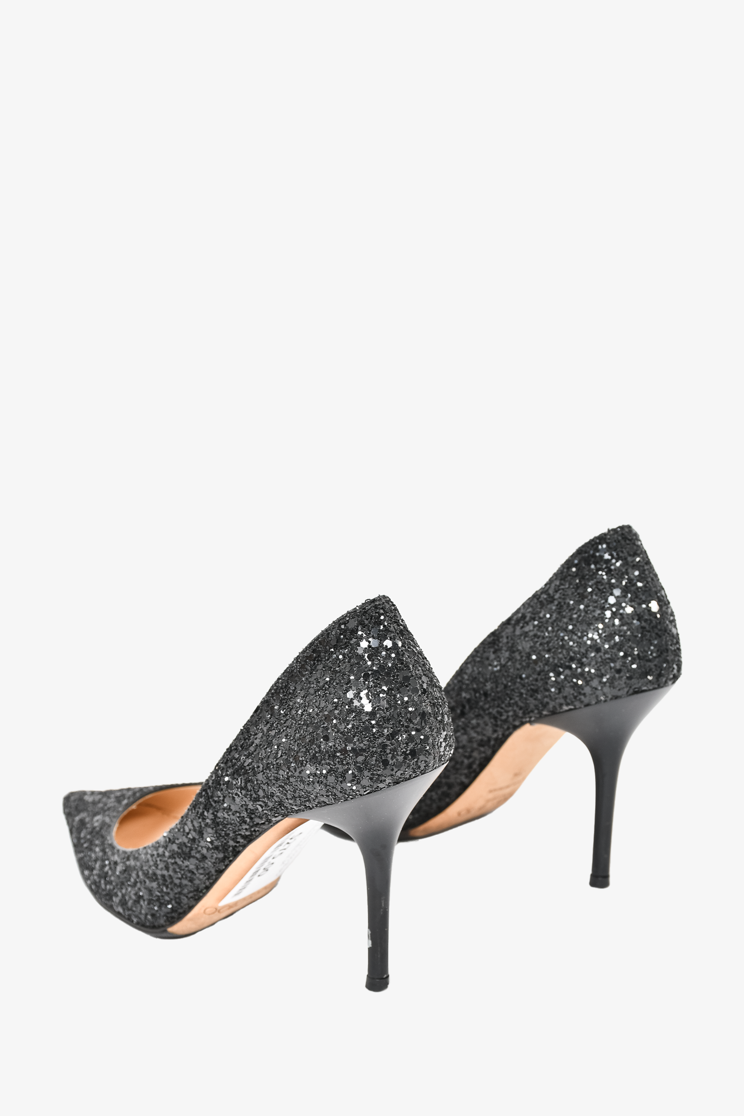 Jimmy Choo Black Glitter Heels Size 34