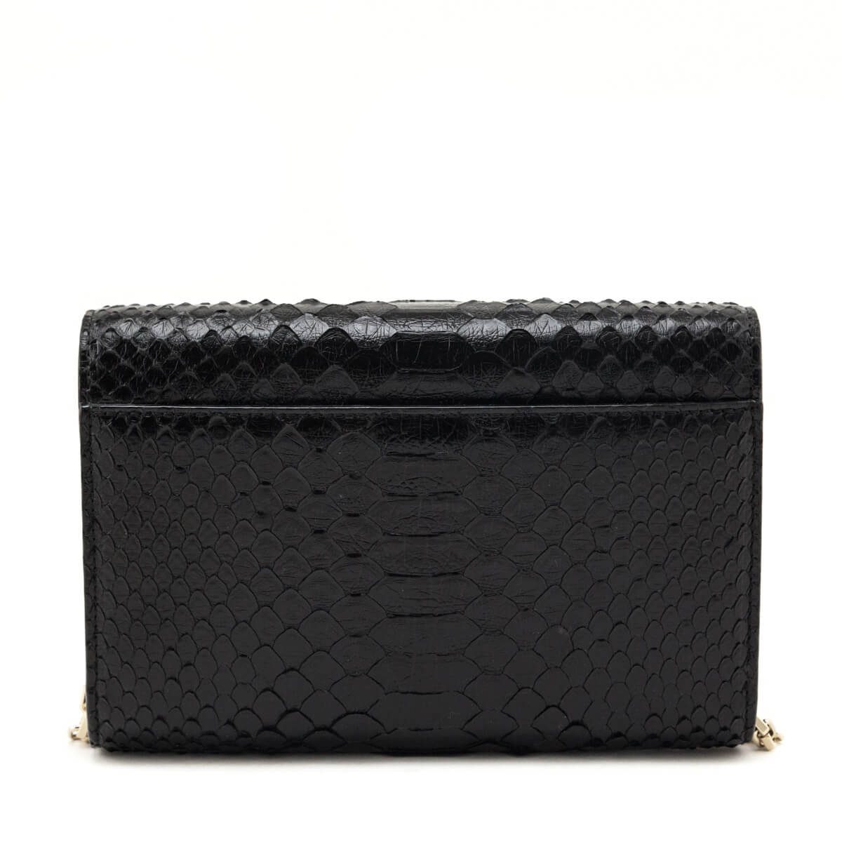 Jimmy Choo Black Python Varenne Chain Clutch