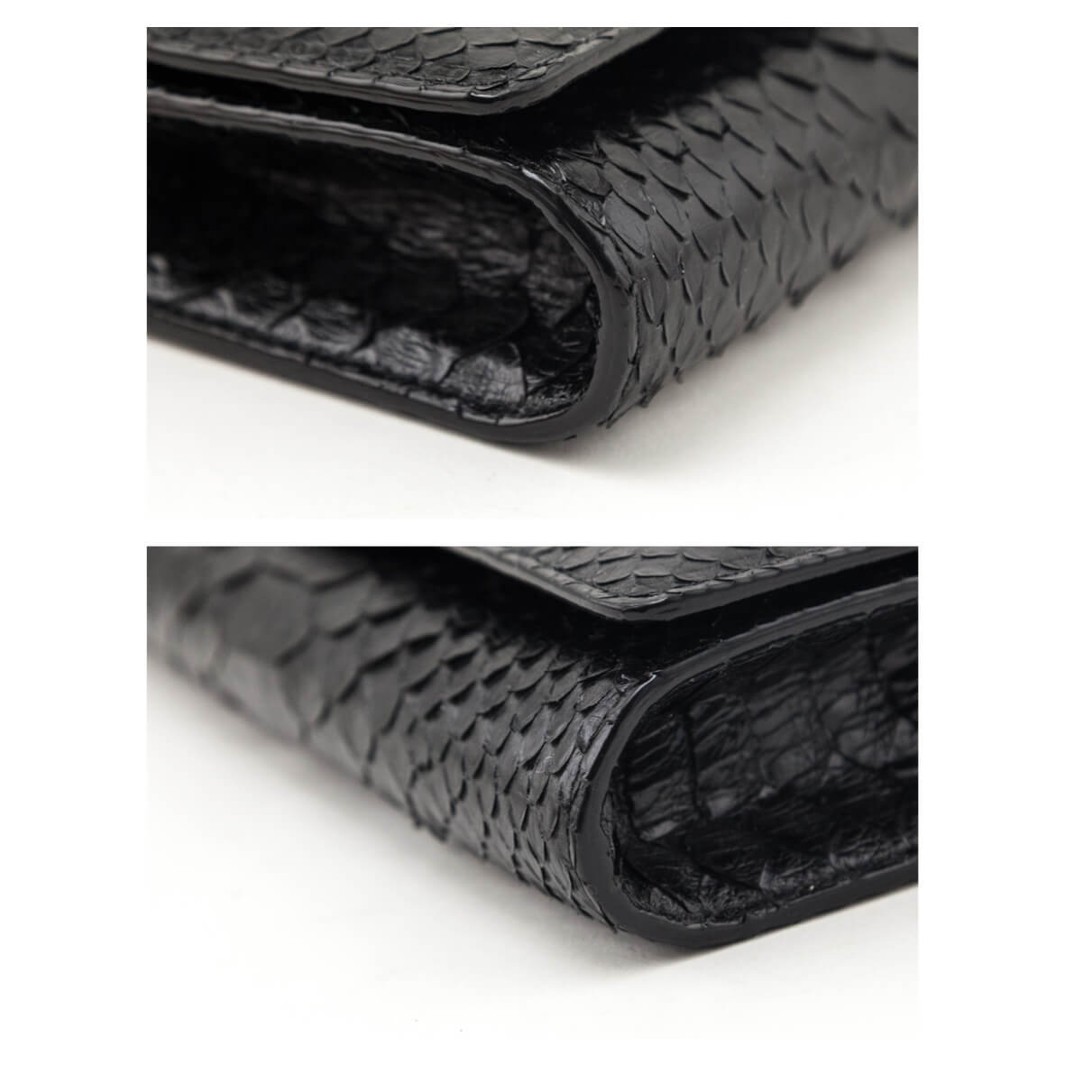 Jimmy Choo Black Python Varenne Chain Clutch