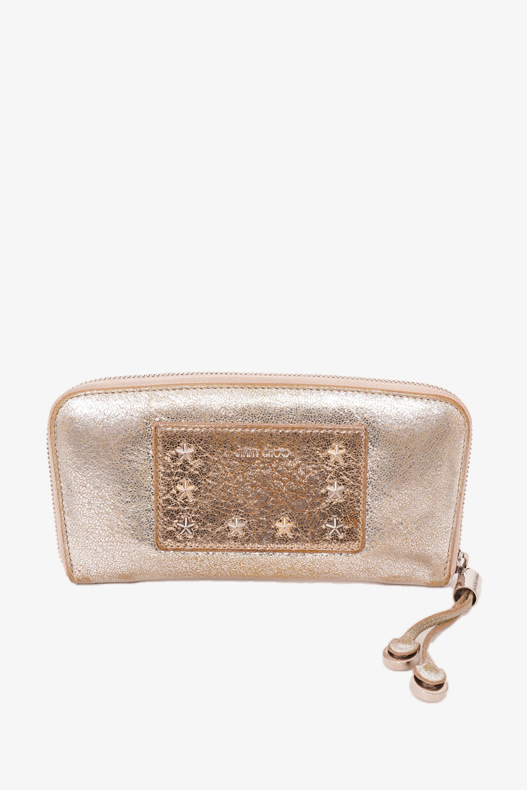 Jimmy Choo Gold Metallic Studded Wallet