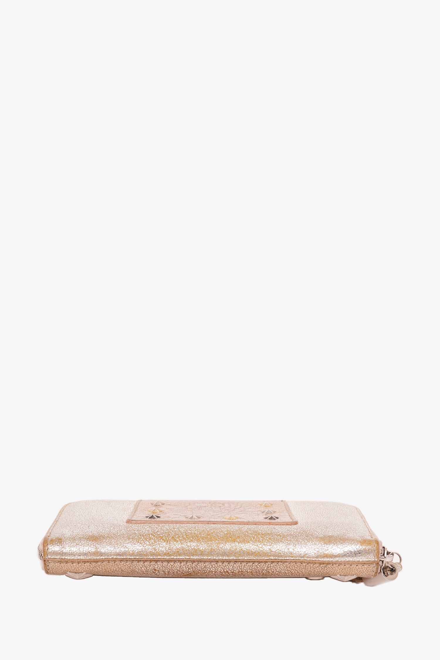 Jimmy Choo Gold Metallic Studded Wallet
