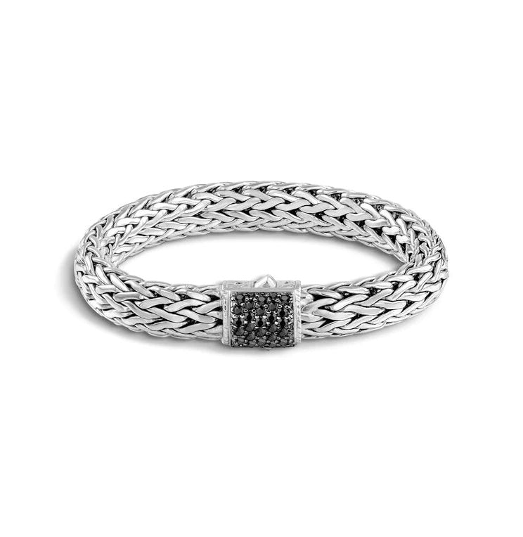 JOHN HARDY CLASSIC CHAIN BLACK SAPPHIRE SILVER BRACELET