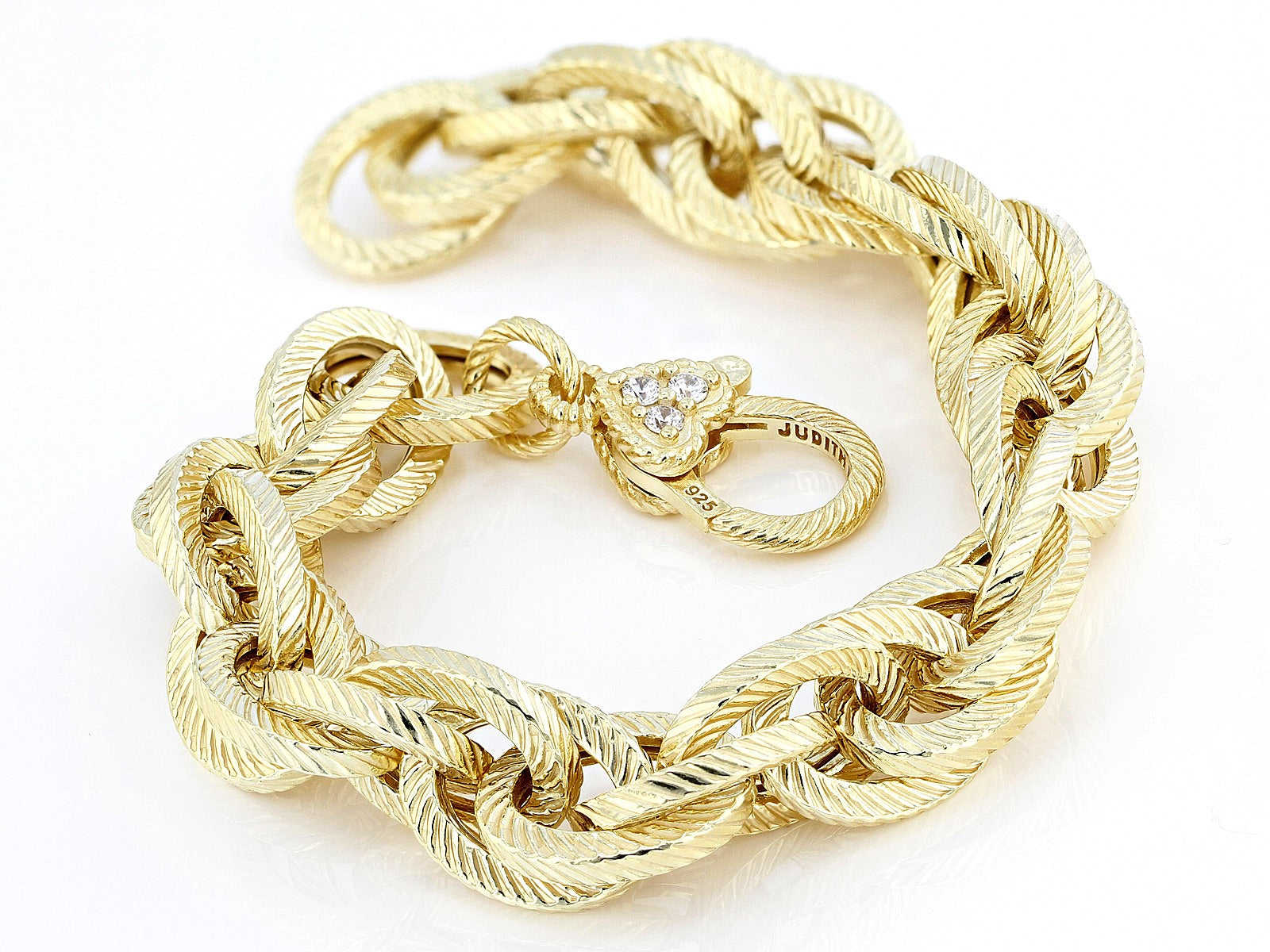 JUDITH RIPKA 14K GOLD PLATED TRIPLE ROLO LINK VERONA BRACELET