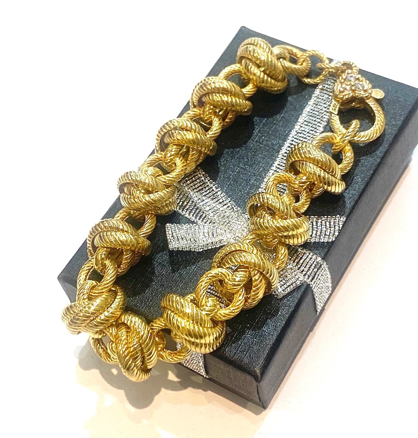 JUDITH RIPKA 14K GOLD PLATED TRIPLE ROLO LINK VERONA BRACELET