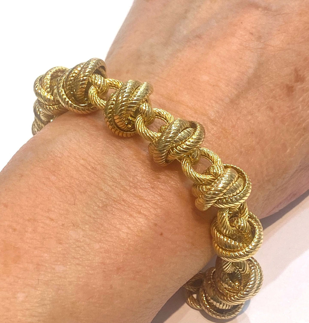 JUDITH RIPKA 14K GOLD PLATED TRIPLE ROLO LINK VERONA BRACELET