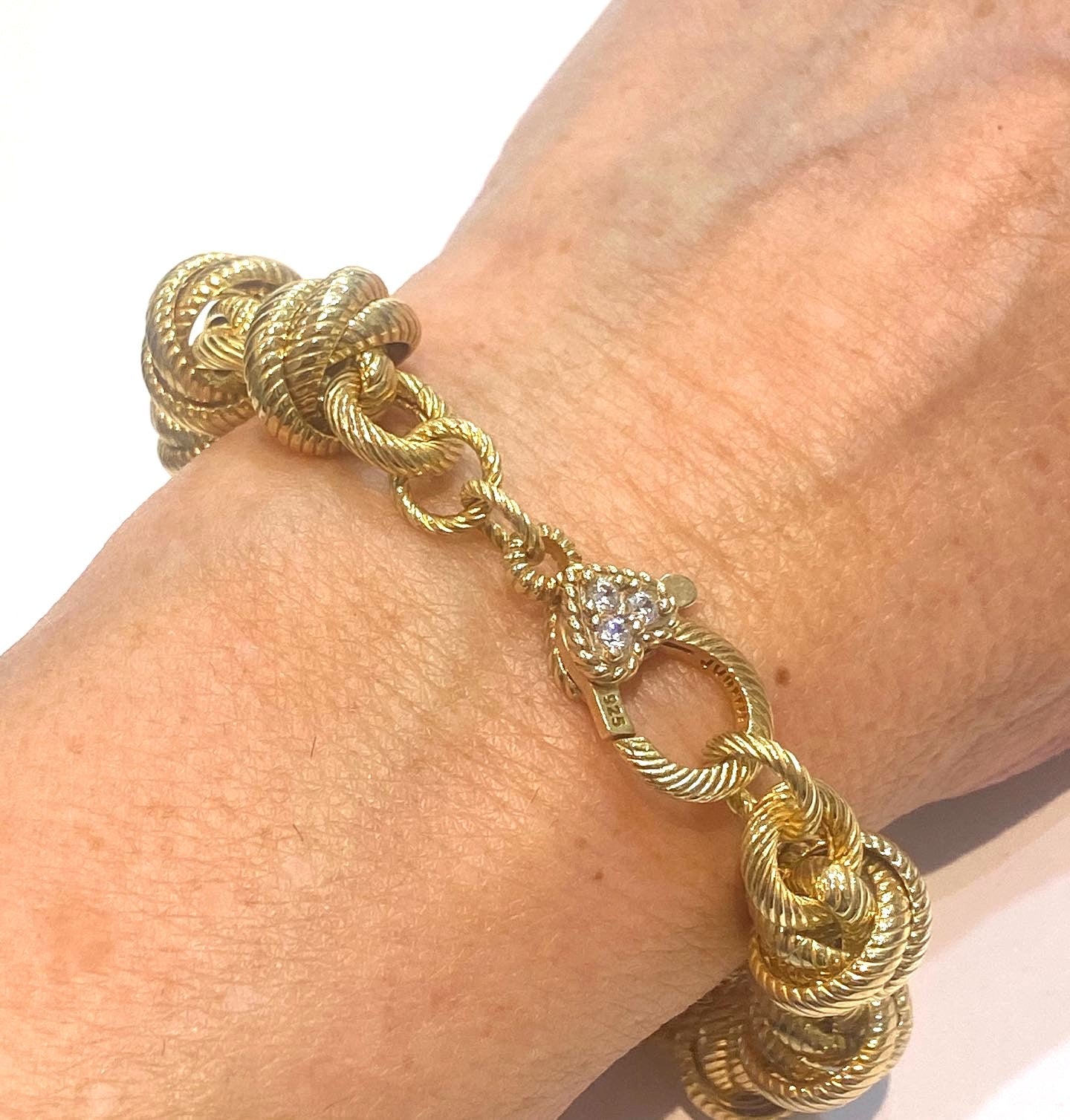 JUDITH RIPKA 14K GOLD PLATED TRIPLE ROLO LINK VERONA BRACELET