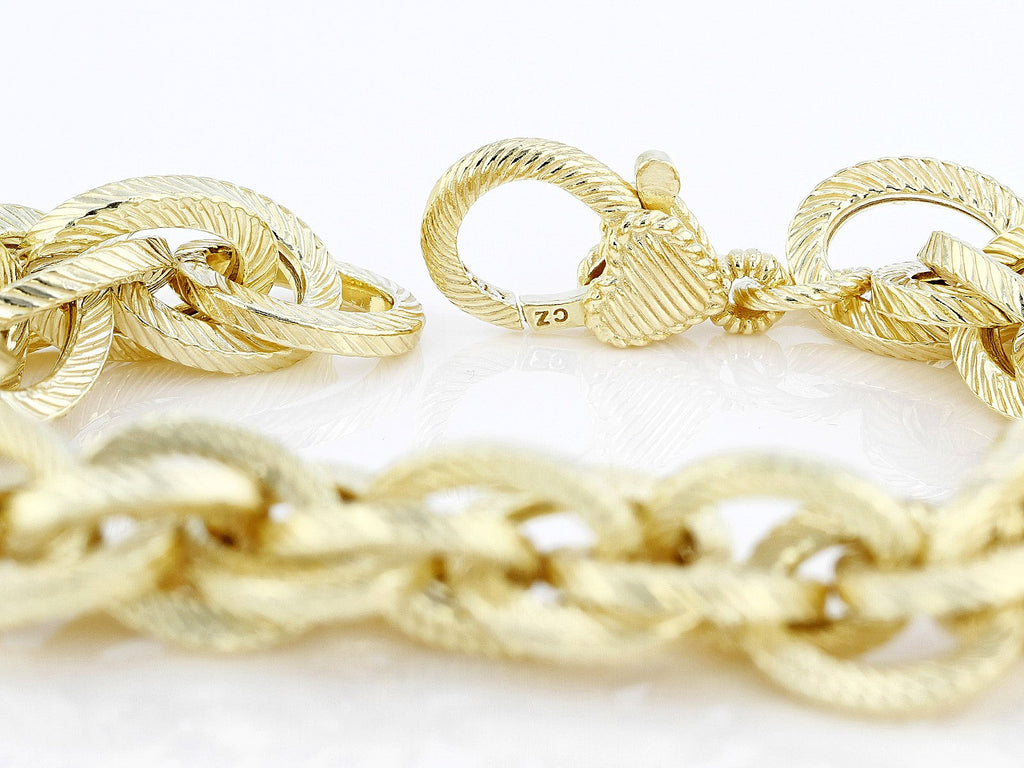 JUDITH RIPKA 14K GOLD PLATED TRIPLE ROLO LINK VERONA BRACELET