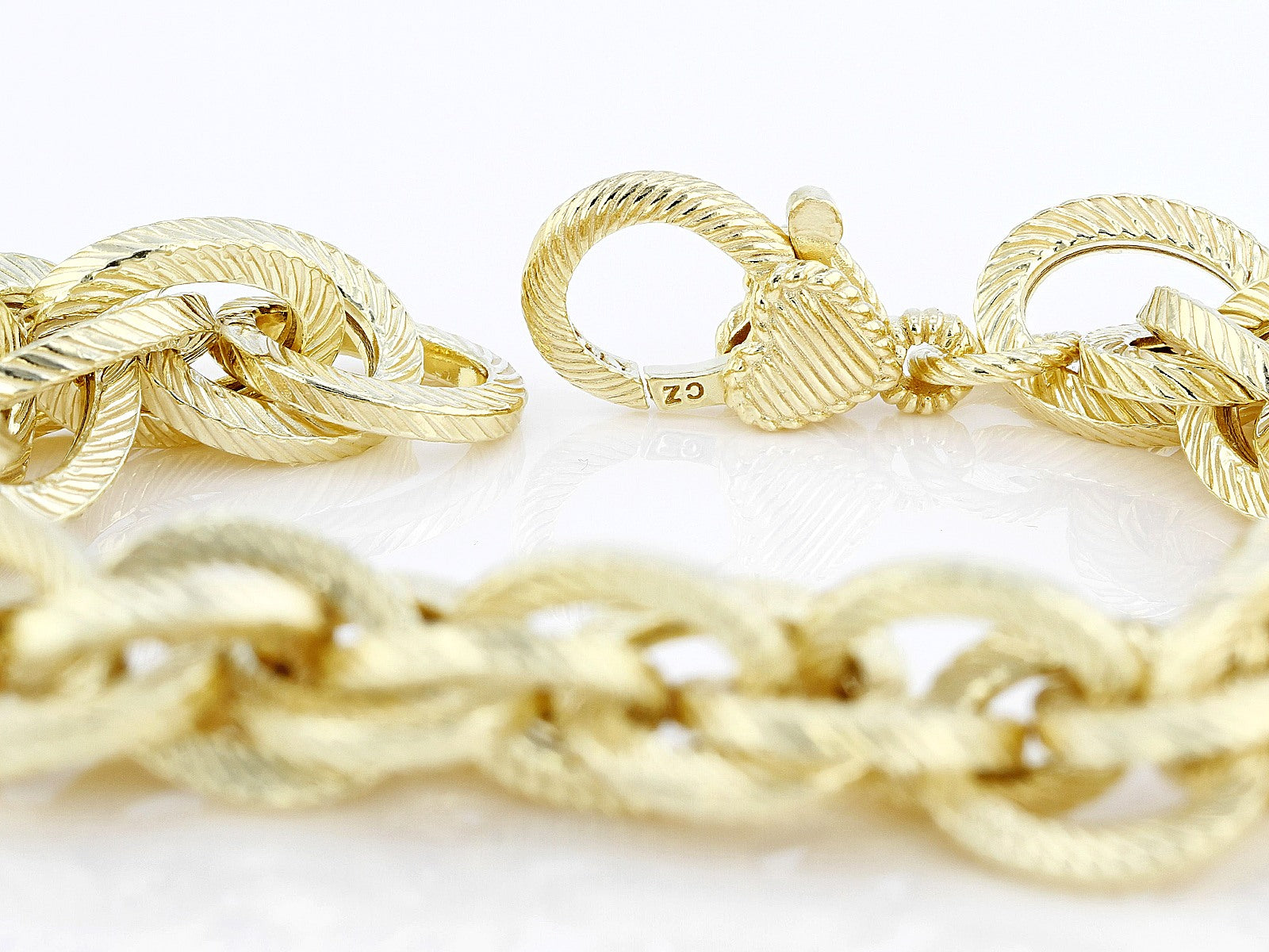 JUDITH RIPKA 14K GOLD PLATED TRIPLE ROLO LINK VERONA BRACELET
