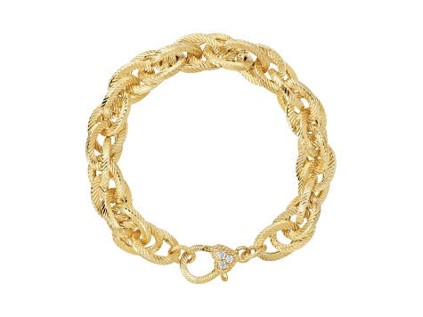 JUDITH RIPKA 14K GOLD PLATED TRIPLE ROLO LINK VERONA BRACELET