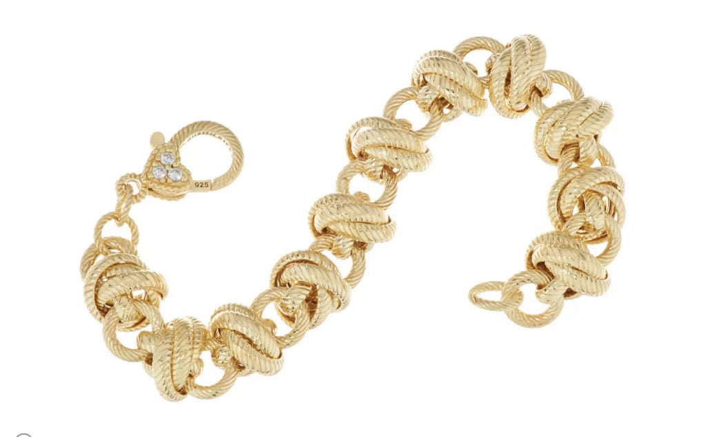 JUDITH RIPKA 14K GOLD PLATED TRIPLE ROLO LINK VERONA BRACELET
