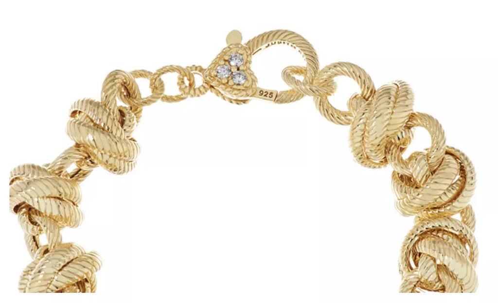 JUDITH RIPKA 14K GOLD PLATED TRIPLE ROLO LINK VERONA BRACELET