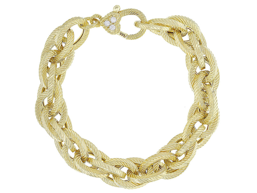 JUDITH RIPKA 14K GOLD PLATED TRIPLE ROLO LINK VERONA BRACELET