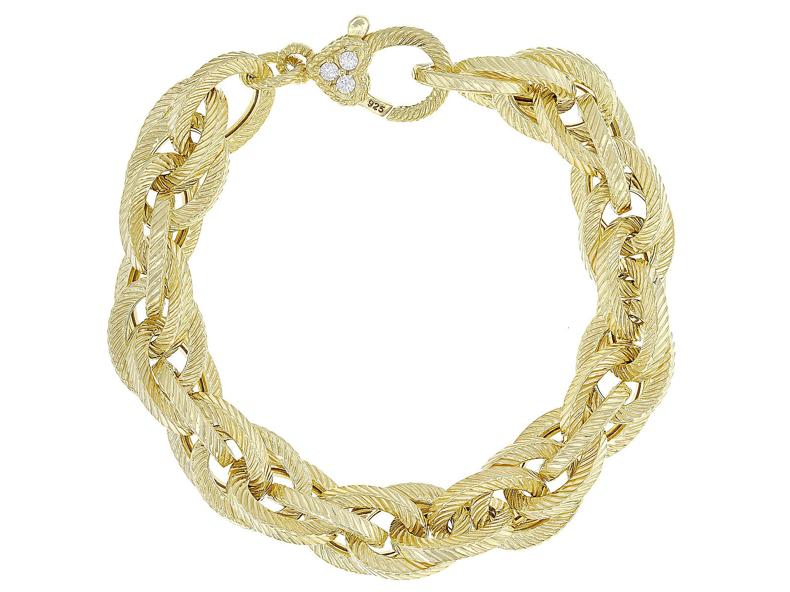 JUDITH RIPKA 14K GOLD PLATED TRIPLE ROLO LINK VERONA BRACELET