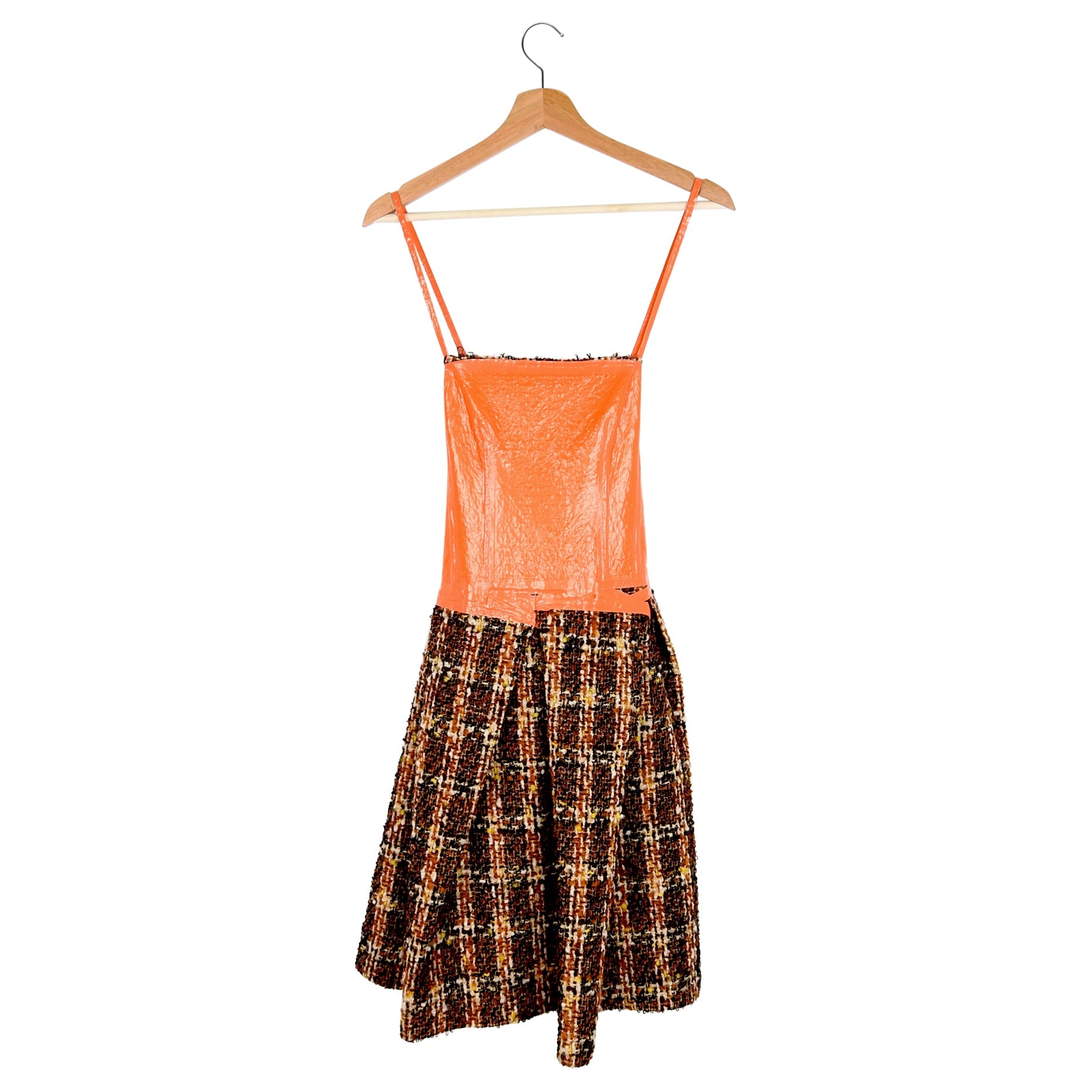Junya Watanabe Comme des Garcons Fall 2005 Orange Rubber Tweed Dress