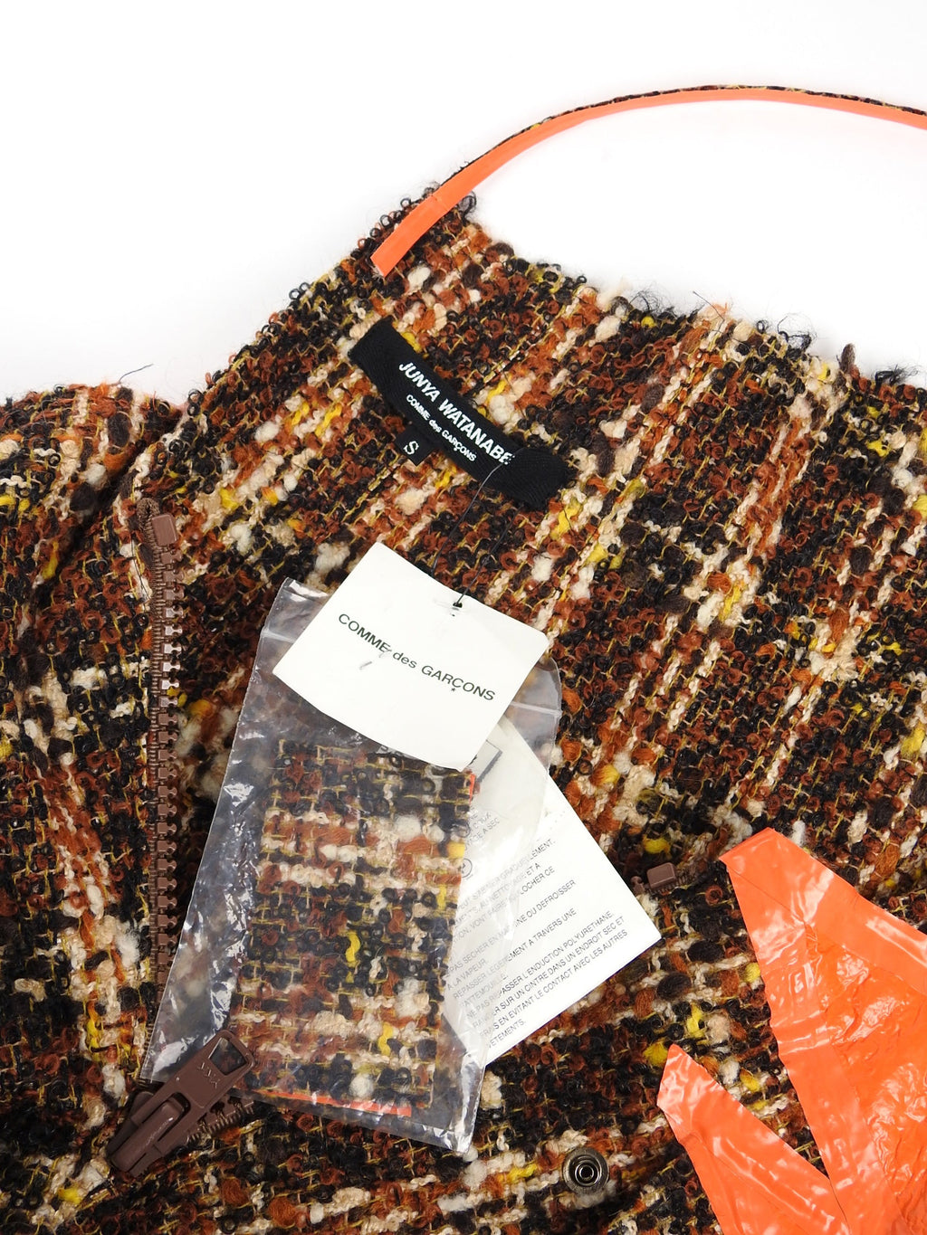 Junya Watanabe Comme des Garcons Fall 2005 Orange Rubber Tweed Dress