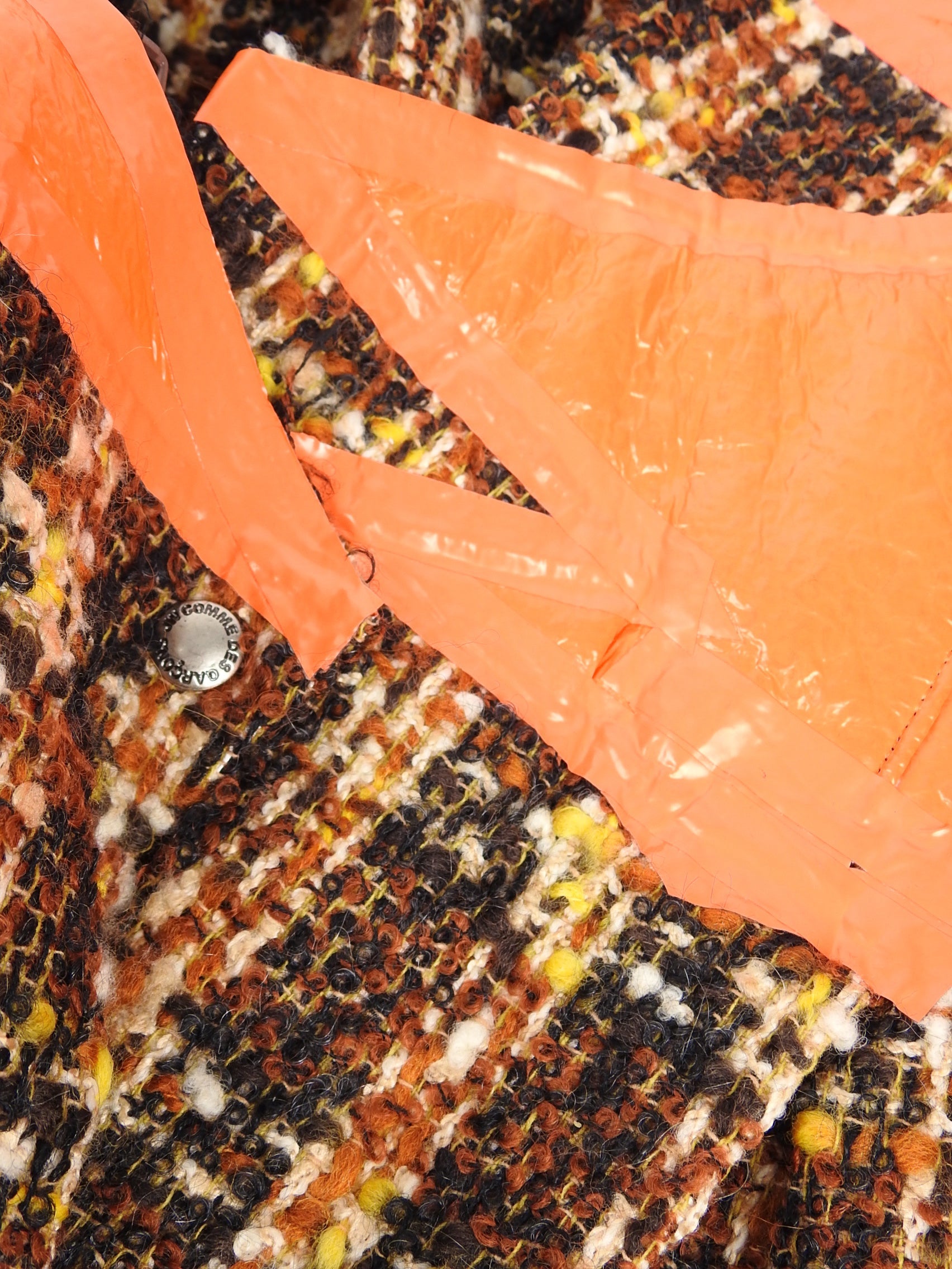 Junya Watanabe Comme des Garcons Fall 2005 Orange Rubber Tweed Dress