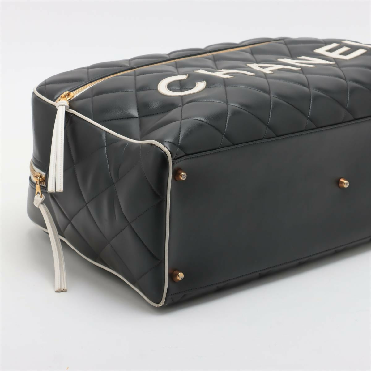 Chanel Vintage Diamond-quilted Lamb Skin Bowling Bag