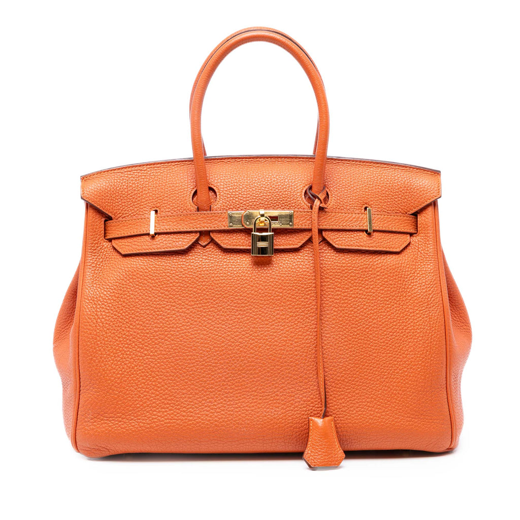Birkin Handbag Orange Togo with Gold Hardware 35