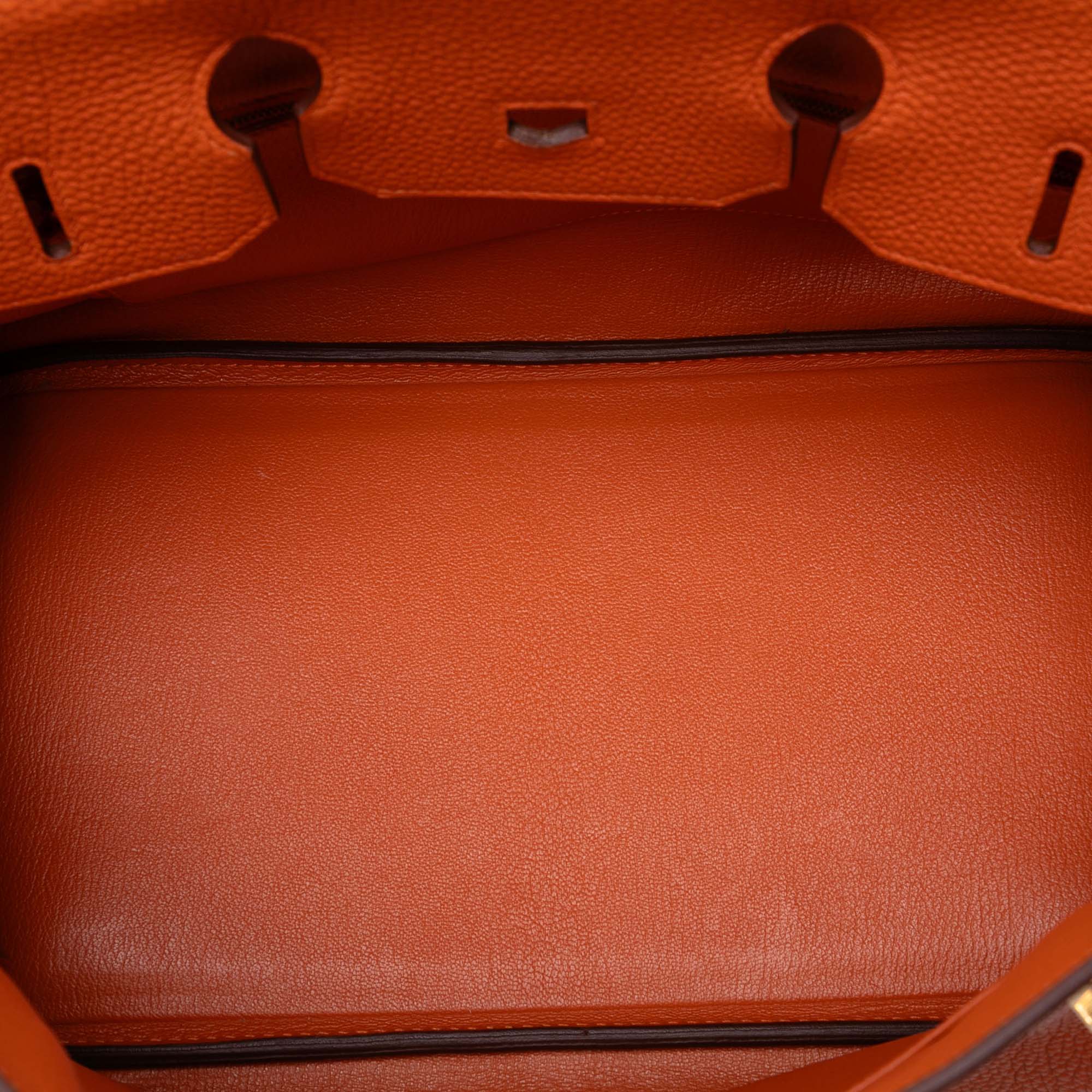 Birkin Handbag Orange Togo with Gold Hardware 35