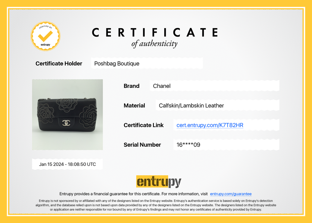 Chanel Embroidered Camellia Follies Medium Lambskin Leather Flap Bag