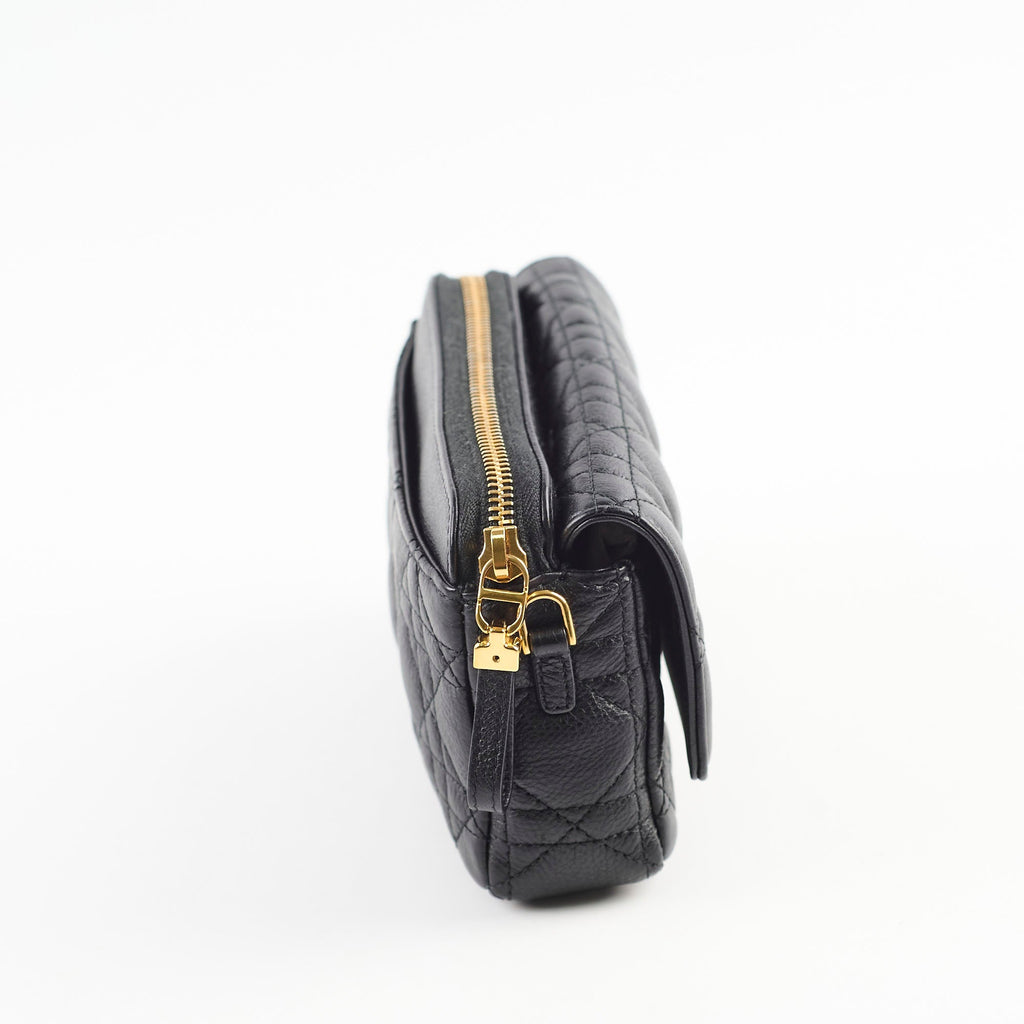 Christian Dior Caro Pouch With Chain & Strap Black