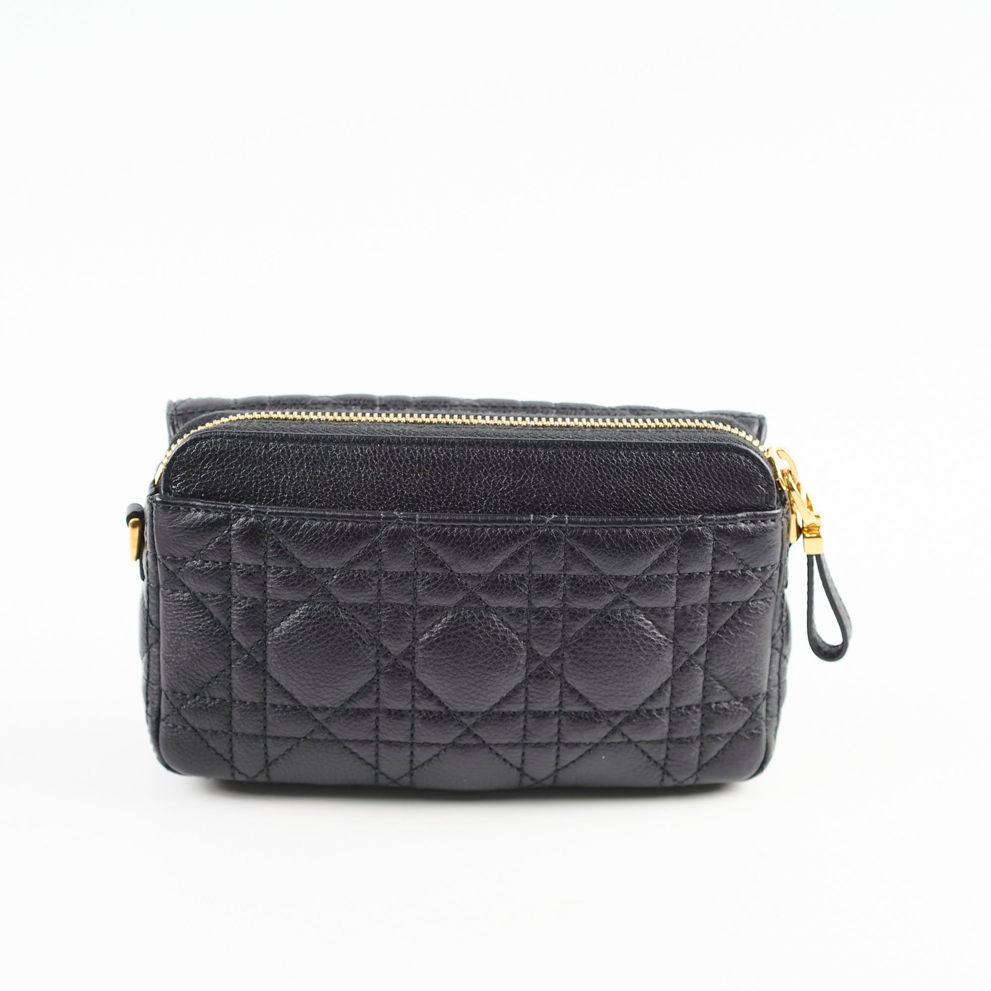 Christian Dior Caro Pouch With Chain & Strap Black