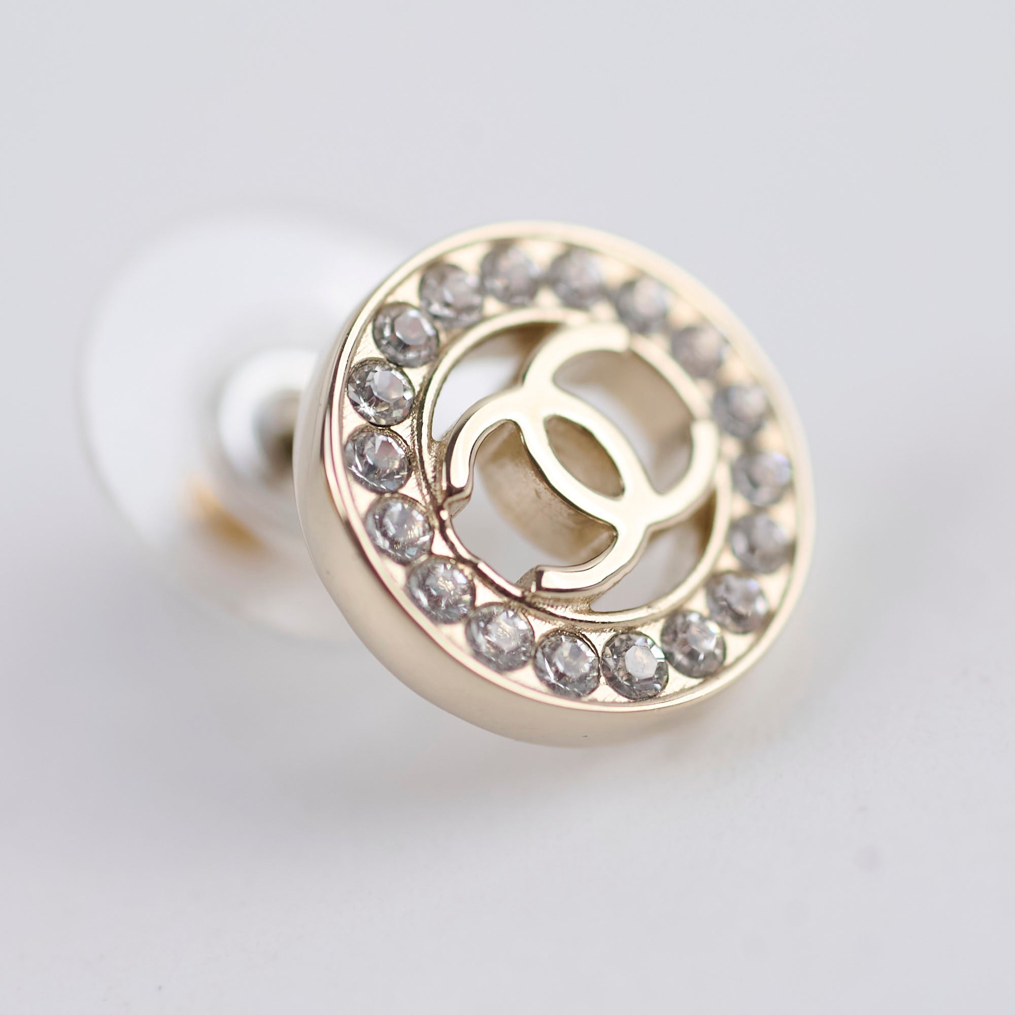 Chanel Round CC Crystal Earrings Costume Jewellery