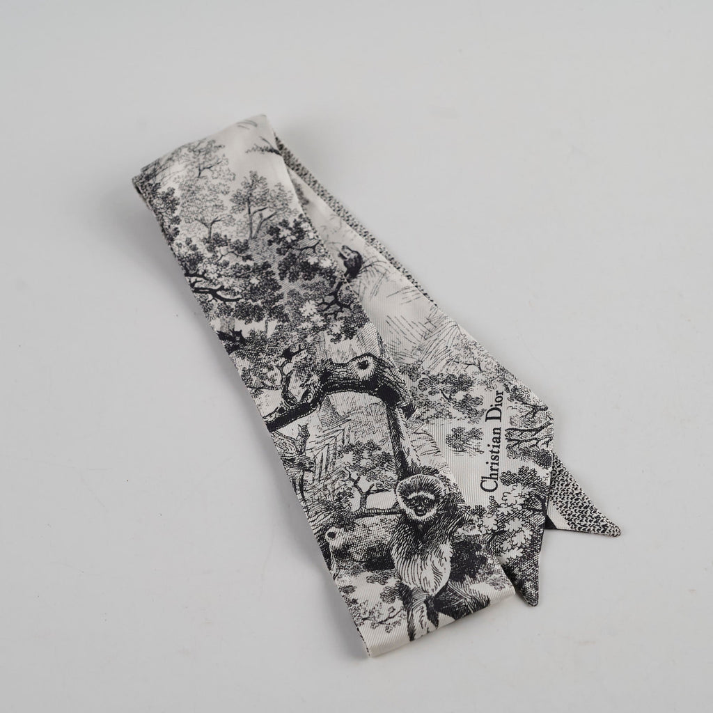 Dior Twilly Toile de Jouy Sauvage Mitzah Scarf Grey