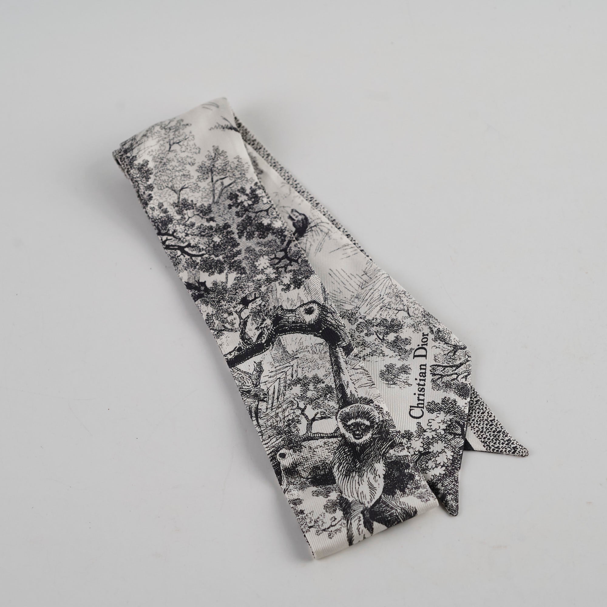 Dior Twilly Toile de Jouy Sauvage Mitzah Scarf Grey